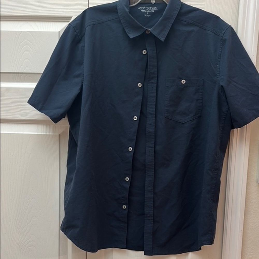 J. Crew Blue Casual Button Down Shirt Classic Collar Short Sleeves